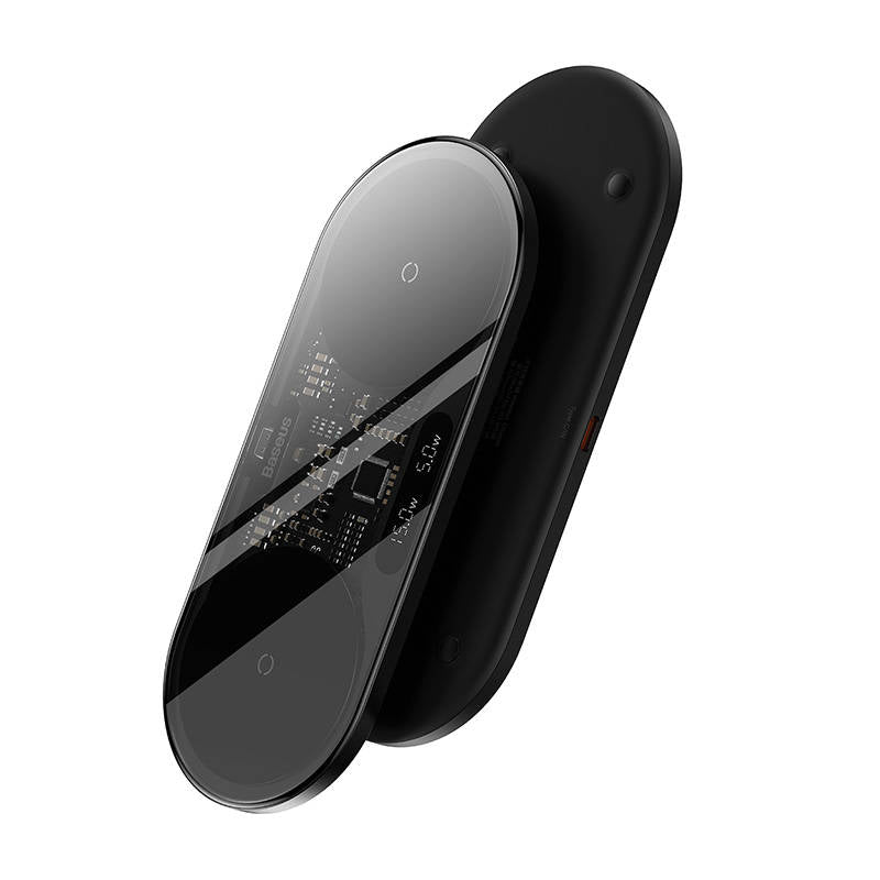 Dual Qi wireless charger Baseus Digital LED Display, 20W - Image 4