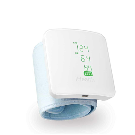 iHealth | Wrist Blood Pressure Monitor | BP7S | White | Blood pressure readings are stored on the secure, free, HIPAA co