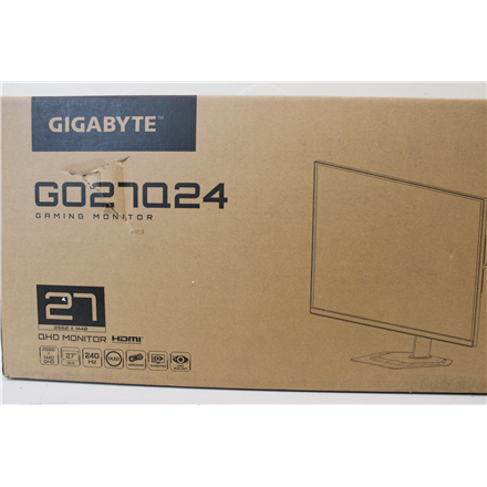 Gigabyte SALE OUT. | GO27Q24 | 27 " | QD-OLED | QHD | 240 Hz | 0.03 ms | 2560 x 1440 pixels | 400 cd/m² | HDMI ports qua