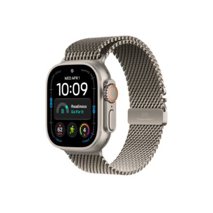 Apple Watch Ultra 4 GPS + Cellular 49mm Natural Titanium Case with Natural Titanium Milanese Loop - M | Apple