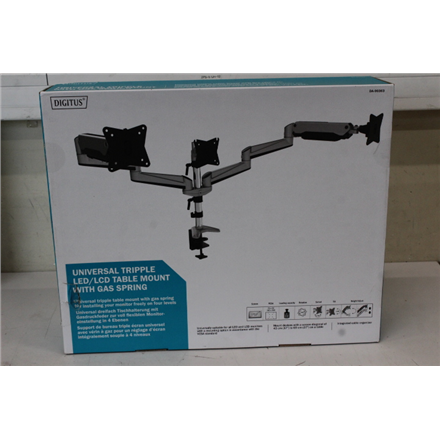 SALE OUT. DIGITUS Triple monitor mount, 3x 27", 3x 6 kg | Digitus Desk Mount | Triple Monitor Gas Spring Mount DA-90363 