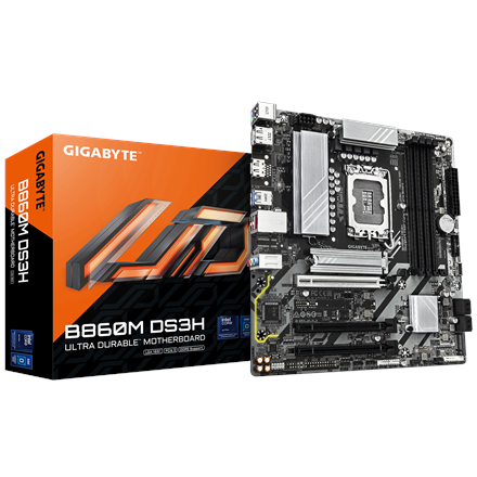 Gigabyte B860M DS3H | Processor family Intel | Processor socket LGA1851 | DDR5 | Supported hard disk drive interfaces M.