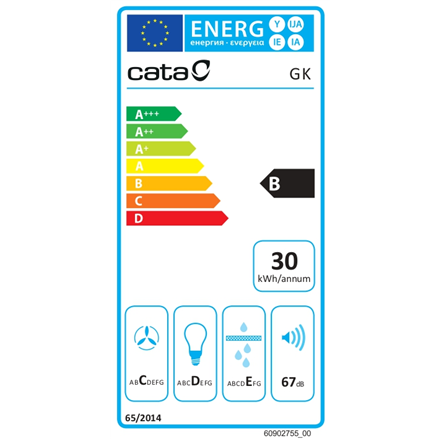 CATA Hood | GK 4500 X | Canopy | Energy efficiency class B | Width 51 cm | 360 m³/h | Slider | LED | Silver