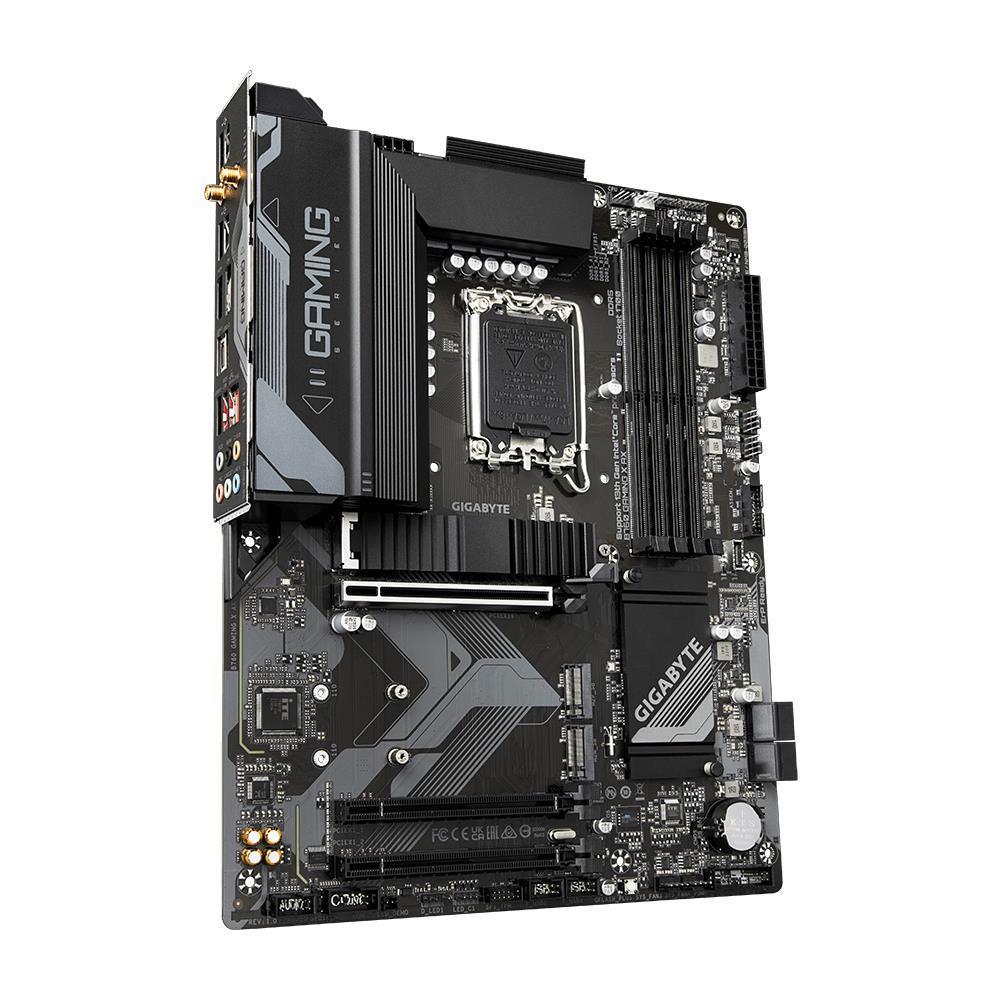 Mainboard GIGABYTE Intel B760 Express LGA1700 ATX Memory DDR5 Memory slots 4 2xPCI-Express 3.0 16x 1xPCI-Express 4.0 16x 3xM.2 1xHDMI 1xDisplayPort 5xUSB 2.0 2xUSB 3.2 1xUSB-C 1xRJ45 6xAudio port B760GAMINGXAX1.3