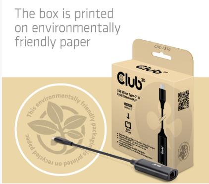 I/O ADAPTER USB-C TO RJ45/M/F CAC-2530 CLUB3D