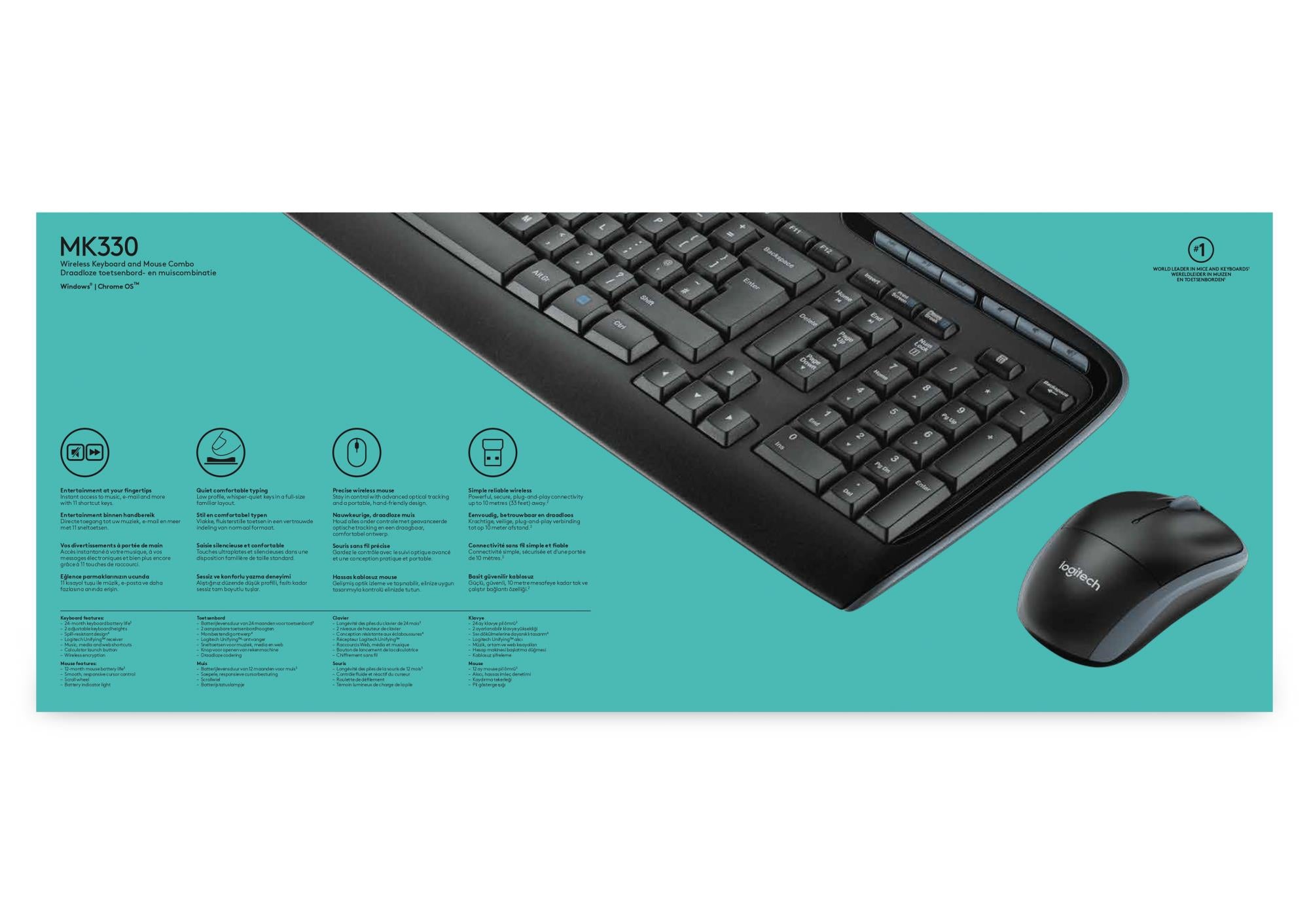 KEYBOARD +MOUSE COMBO MK330/ENG 920-003989 LOGITECH