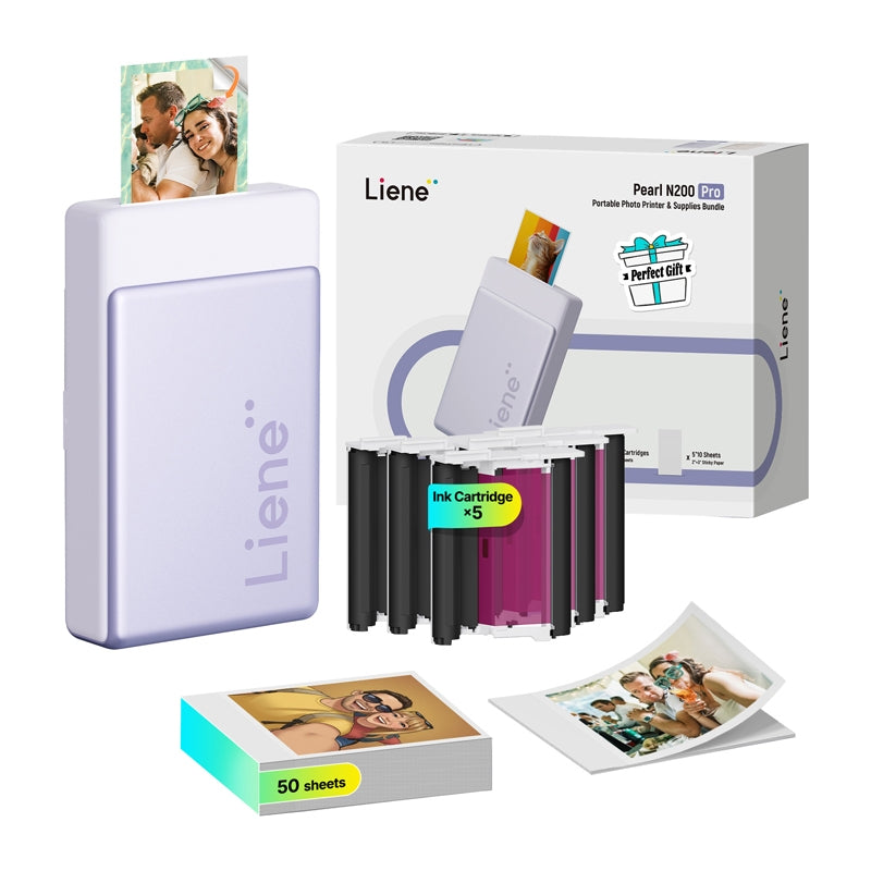 LIENE Pearl N200 Pro 2x3" Portable Photo Printer (Purple) - Image 3