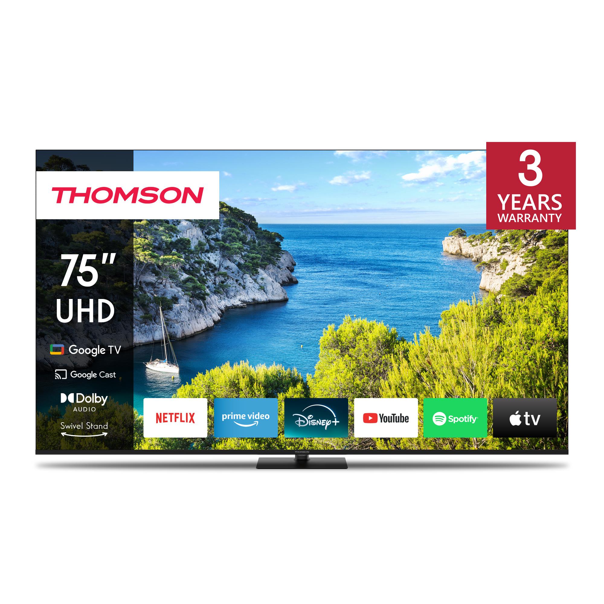 TV Set THOMSON 75" 4K/Smart 3840x2160 Wireless LAN Bluetooth Google TV Black 75UG5C14