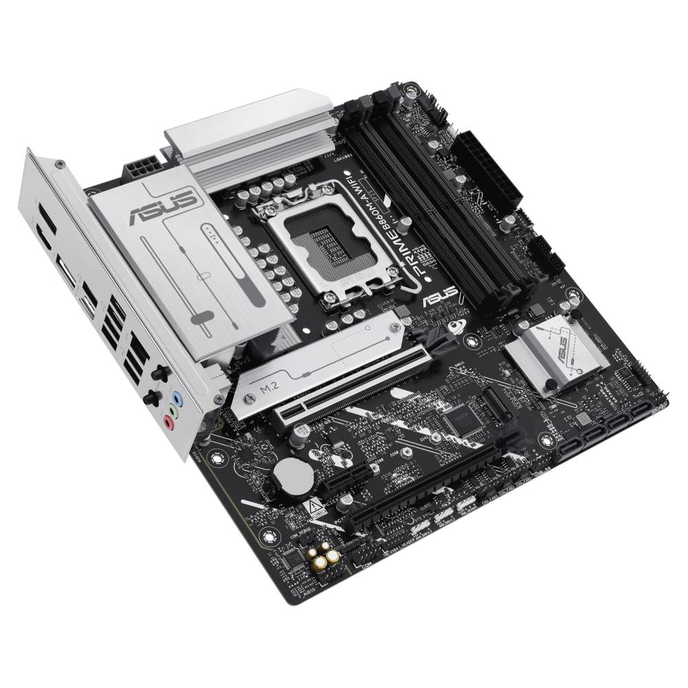 Mainboard ASUS Intel B860 Express LGA1851 Micro-ATX Memory DDR5 Memory slots 4 1xPCI-Express 4.0 1x 1xPCI-Express 4.0 16x 1xPCI-Express 5.0 16x 2xM.2 1xHDMI 1xDisplayPort 7xUSB 2.0 1xUSB-C 1xUSB-C w/Thunderbolt 1xOptical S/PDIF 1xRJ45 3xAudio port