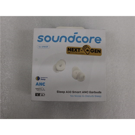 SALE OUT. Anker Soundcore Smart ANC Sleep Earbuds with AI Brainwave Audio | Sleep A30 | Bluetooth | ANC | White | DEMO
