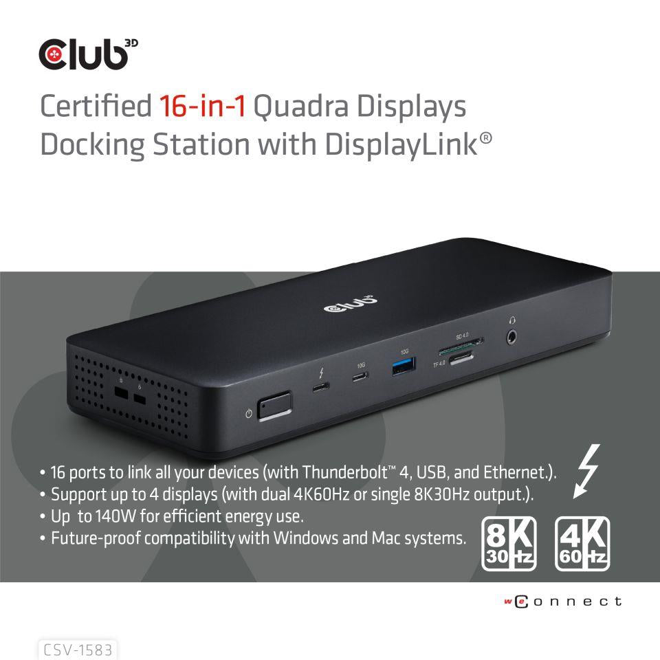 NB ACC DOCKING STATION 16IN1/THUNDERBOLT CSV-1583 CLUB3D