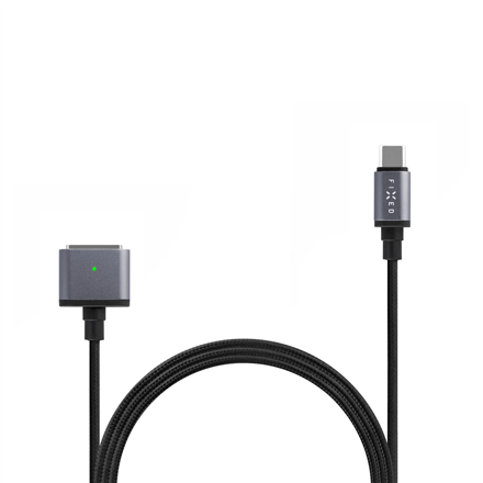 Fixed | Braided charging cable with USB-C/MagSafe 3 connectors, 2 m, 140 W, Gray