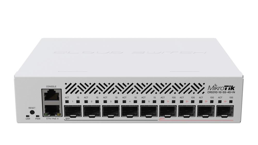 Switch MIKROTIK CRS310-1G-5S-4S+IN Type L3 5 4 2 PoE ports 1 CRS310-1G-5S-4S+IN