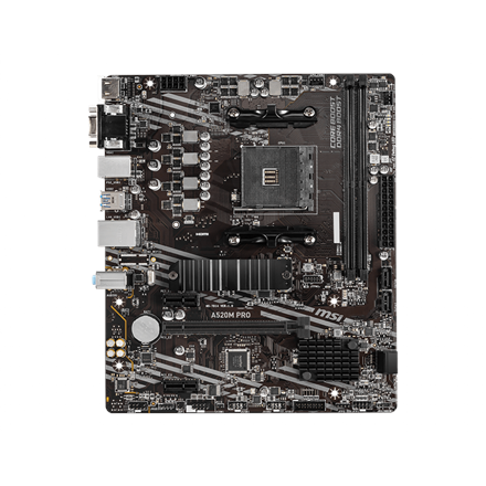 MSI | A520M PRO | Processor family AMD | Processor socket AM4 | DDR4 | Memory slots 2 | Chipset AMD A | Micro ATX