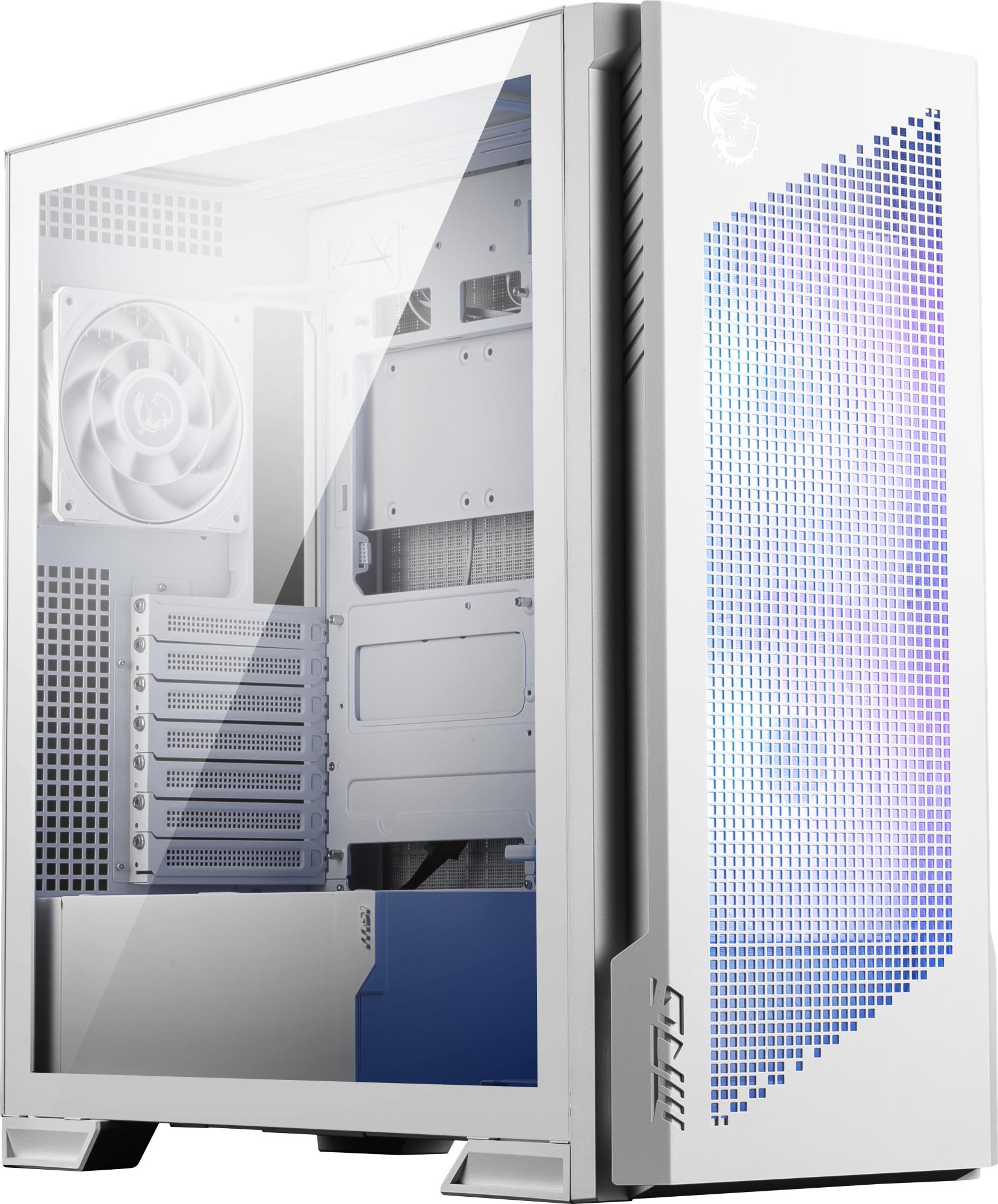 Case MSI ATX/micro ATX/Mini-ITX/EATX White Midi Tower PC VELOX300RAIRFLOWPZWH
