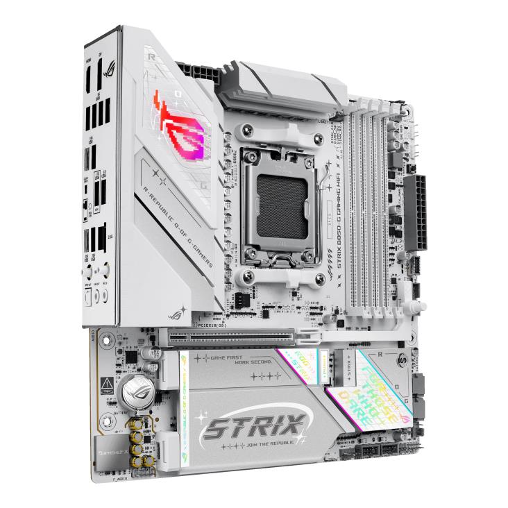 Mainboard ASUS AMD B850 SAM5 Micro-ATX Memory DDR5 Memory slots 4 1xPCI-Express 5.0 16x 4xM.2 1xHDMI 1xDisplayPort 2xUSB 2.0 4xUSB 3.2 4xUSB-C 1xOptical S/PDIF 1xRJ45 2xAudio port STRIXB850-GGAMINGWIFI
