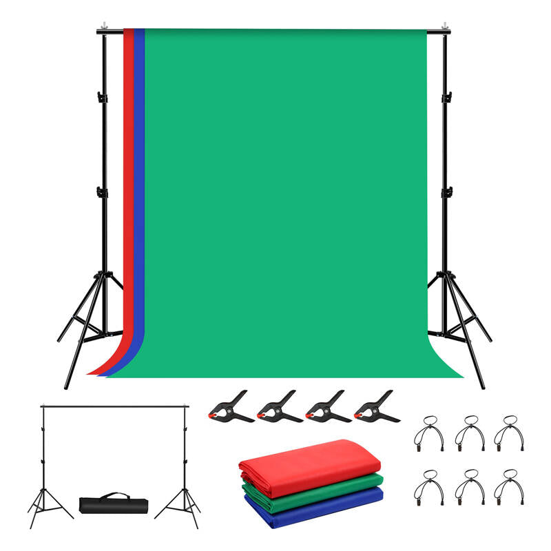 Photo studio background support Puluz 2x2m + Backdrops 3 pcs PKT5204 - Image 1