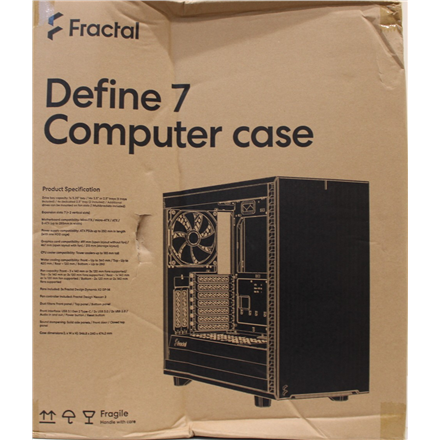 SALE OUT. Fractal Define 7 Black Solid | Fractal Design | Define 7 Solid | E-ATX | ATX | Black | DAMAGED PACKAGING