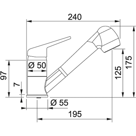 Franke | PLUS Kitchen Tap with Hose | 115.0347.111 | Chrome