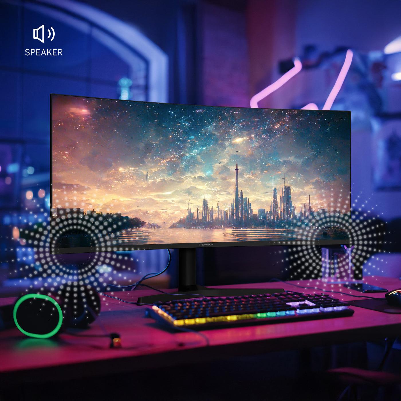 LCD Monitor THOMSON 34 " 3440 x 1440 pixels UltraWide Quad HD LCD Curved M34QG7Y14C