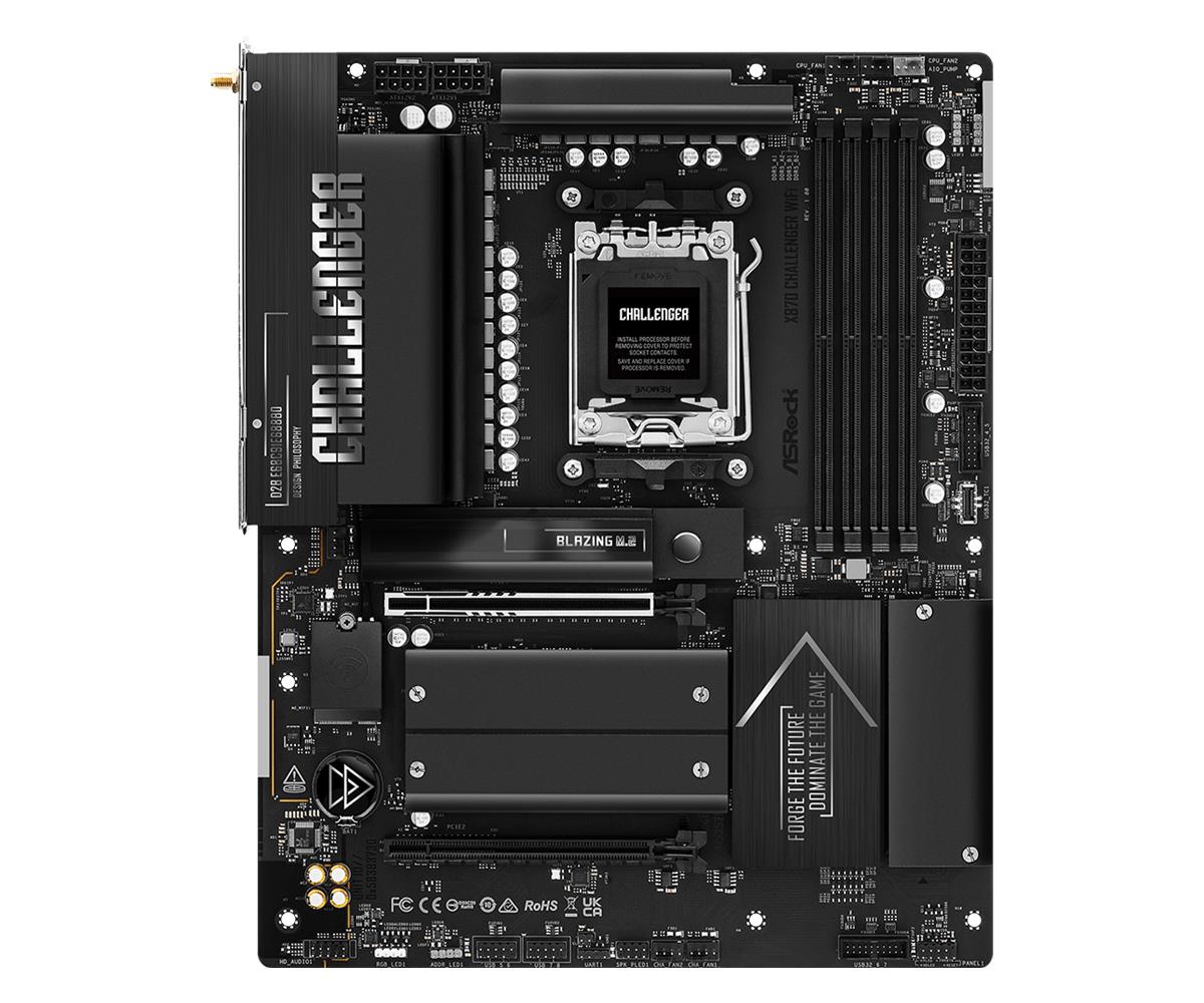 Mainboard ASROCK AMD X870 Socket AM5 ATX RAM DDR5-SDRAM 4xSlots Wi-Fi Yes Bluetooth Yes 1xNumber of M.2 (M) slots X870CHALLENGERWIFI
