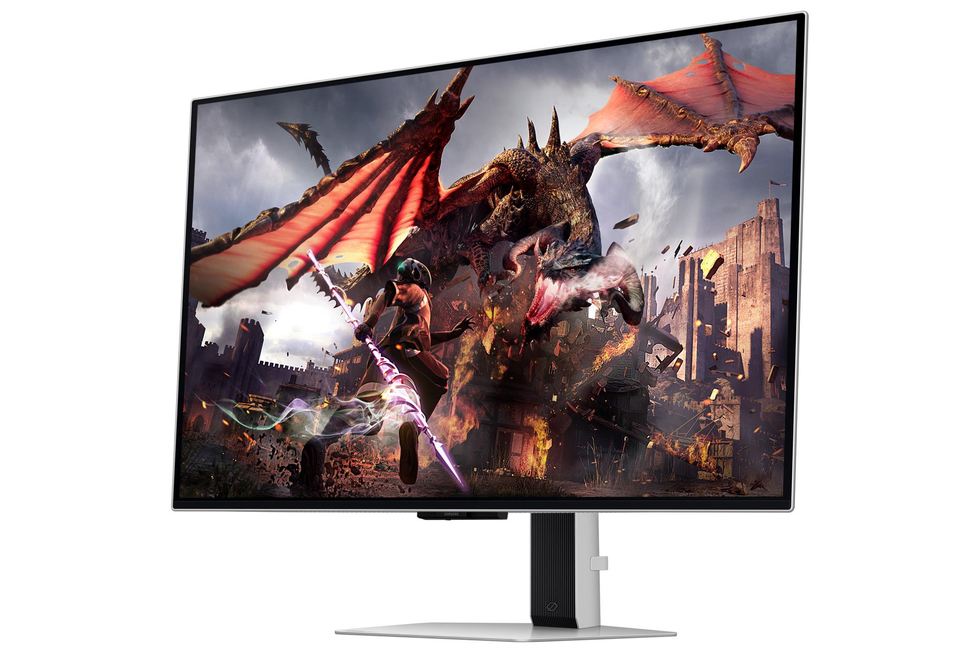 Monitor SAMSUNG 32" Gaming/Smart/4K Panel OLED 3840x2160 16:9 0.03 ms Speakers Swivel Pivot Height adjustable Tilt Colour Silver LS32DG802SUXDU