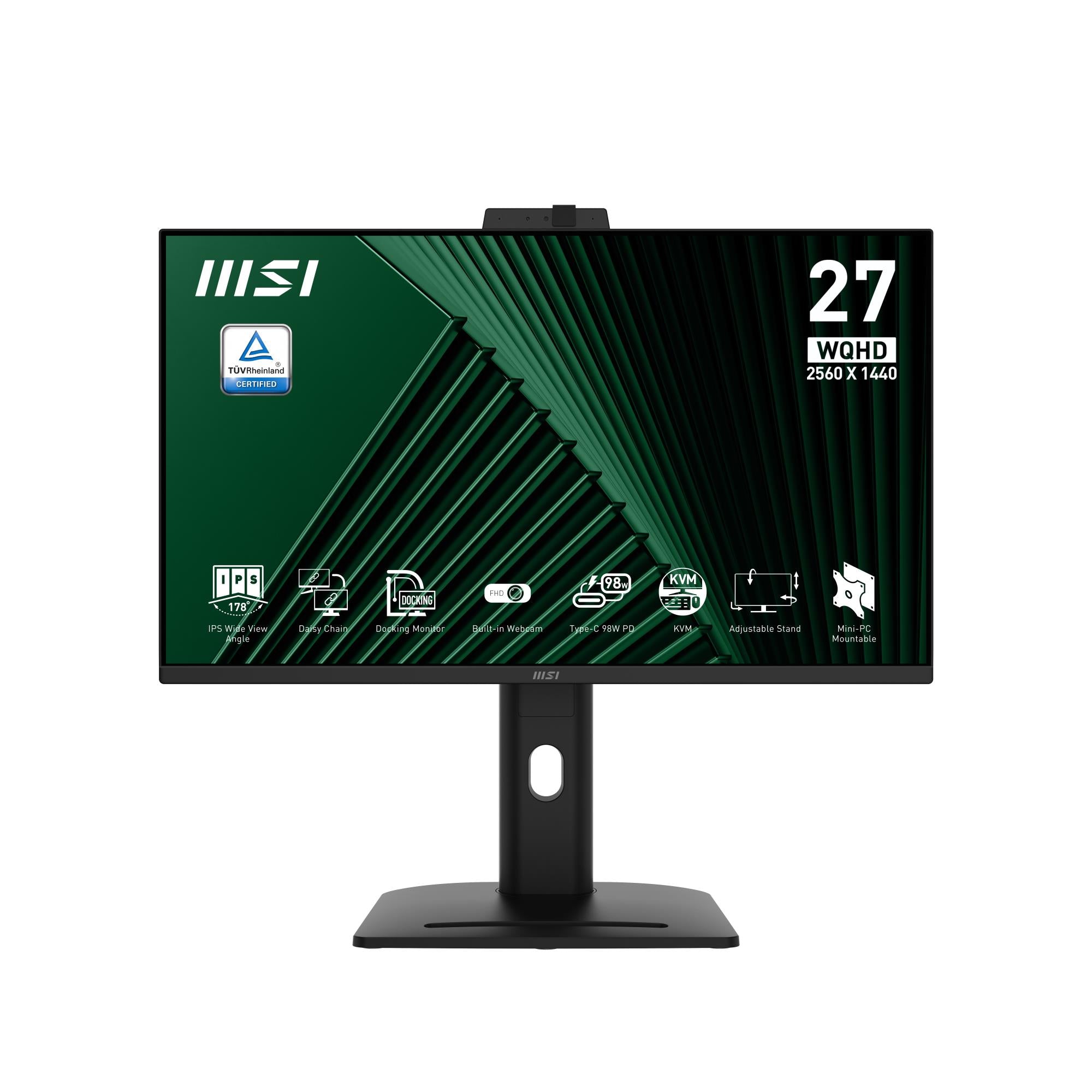 LCD Monitor MSI PRO MP275QPDG 27" Business Swivel Pivot Height adjustable Tilt Matte Panel IPS 2560x1440 16:9 100Hz 5 ms Speakers PROMP275QPDG