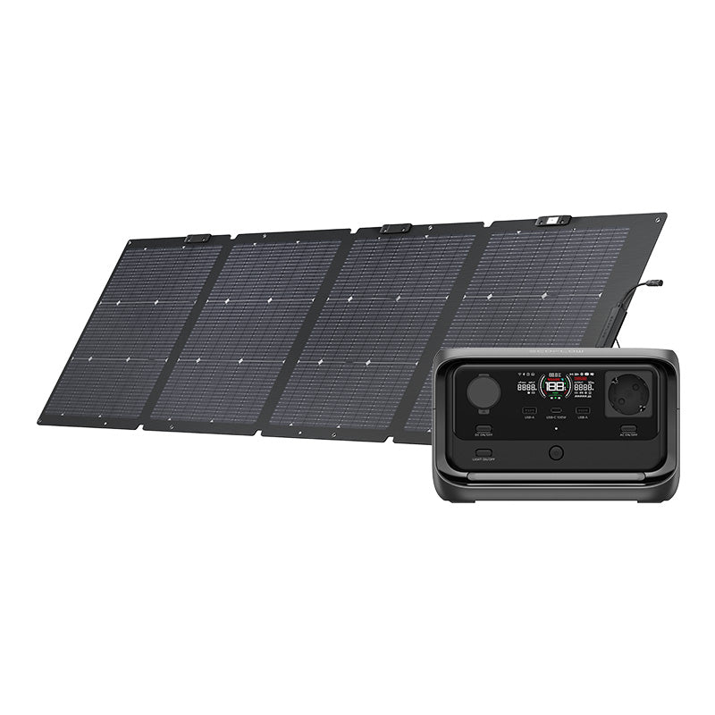 Set: EcoFlow River 3 Plus power station + 220W photovoltaic panel. - Image 1