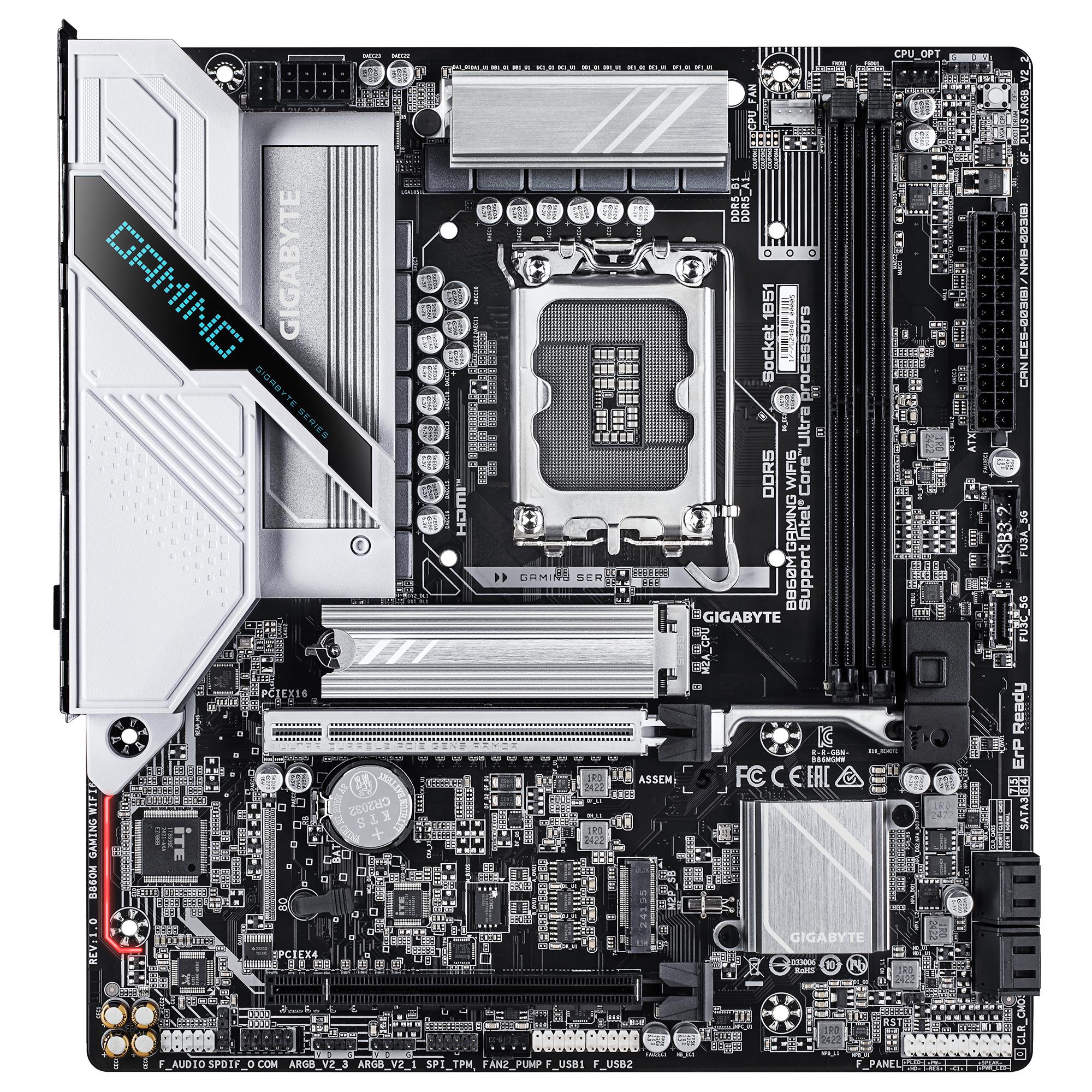 Mainboard GIGABYTE Intel B860 Express LGA1851 Micro-ATX Memory DDR5 Memory slots 2 B860MGAMINGWIFI6