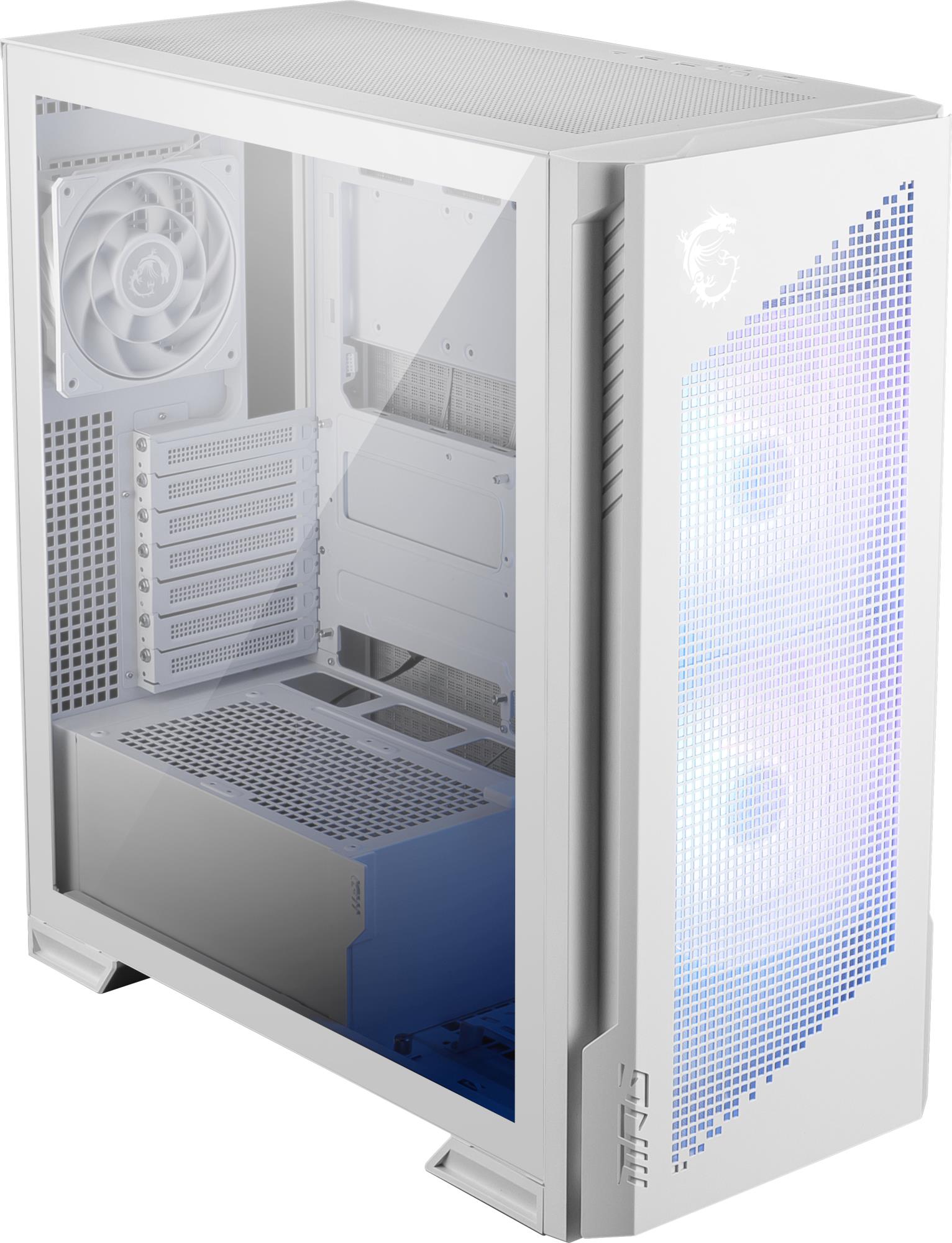 Case MSI ATX/micro ATX/Mini-ITX/EATX White Midi Tower PC VELOX300RAIRFLOWPZWH