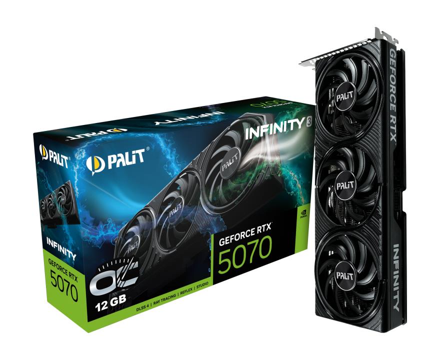Graphics Card PALIT NVIDIA GeForce RTX 5070 12 GB GDDR7 192 bit PCIE 5.0 16x Triple slot Fansink NE75070S19K9-GB2050S