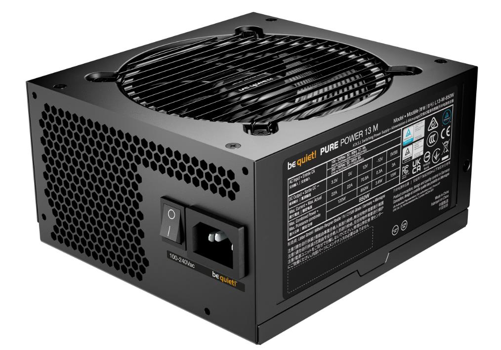Power Supply BE QUIET Pure Power 13 850 Watts Peak Power 900 Watts Efficiency 80 PLUS GOLD PFC Active MTBF 100000 hours BP027EU
