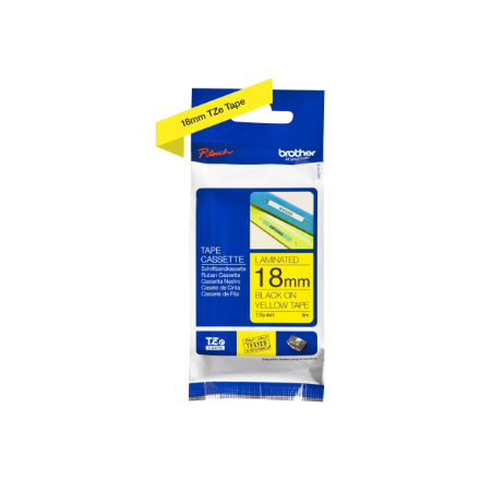 Brother | TZe-641 Laminated Tape | Black On Yellow | TZe | 8 m | 1.8 cm