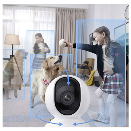 Reolink 4K Dual-Band Wi-Fi 6 Indoor Camera with Auto Tracking | E Series E340 | PTZ | 8 MP | 2.8-8mm/F1.6 | Micro SD, Ma