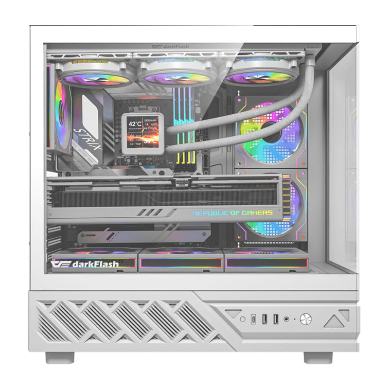 DarkFlash DS950V computer case with display (white) + 6 fans - Image 2