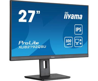 LCD Monitor IIYAMA 27" Business Panel IPS 2560x1440 16:9 100Hz Matte 0.4 ms Speakers Swivel Pivot Height adjustable Tilt Colour Black XUB2792QSU-B6