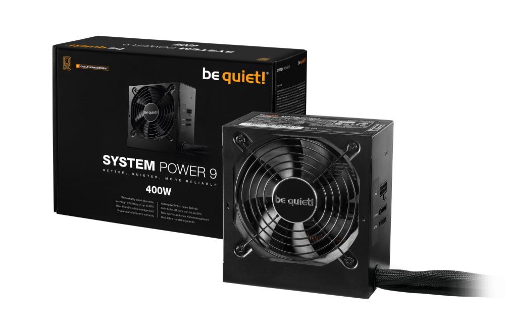 Power Supply BE QUIET 400 Watts Efficiency 80 PLUS BRONZE PFC Active MTBF 100000 hours BN300