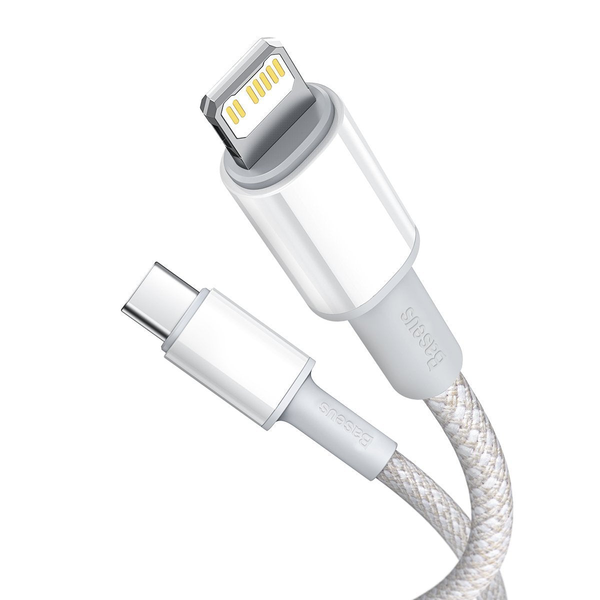 USB-C to Lightning Baseus High Density Braided Cable, 20W, PD, 2m (white) - Image 2