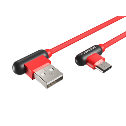 Natec Prati, Angled USB Type C to Type A Cable 1m, Red | Natec | Angled USB Type C to USB Type A | Prati | USB Type C | 