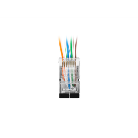 Lanberg | RJ45 CAT.6 FTP Plug 8P8C PASS Through Type, 100 pcs | PLS-6000EZ | Transparent