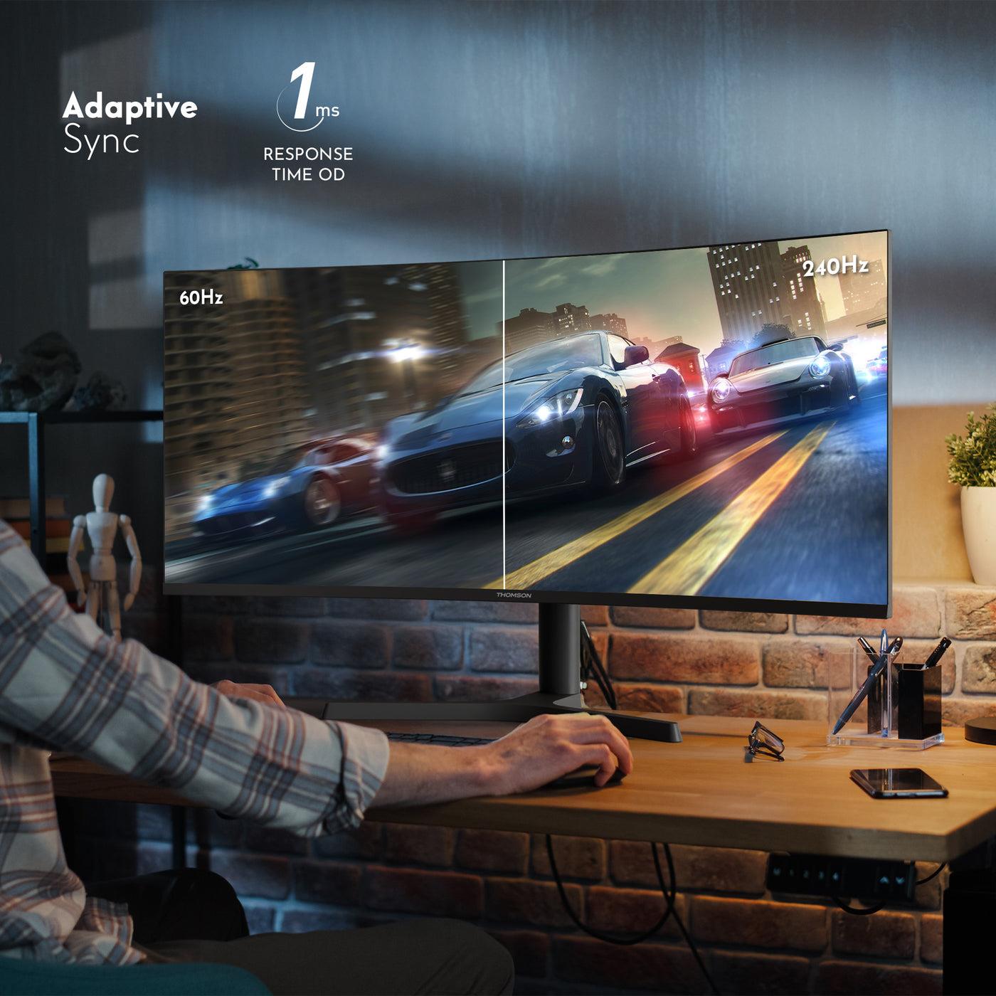 LCD Monitor THOMSON 34 " 3440 x 1440 pixels UltraWide Quad HD LCD Curved M34QG7Y14C