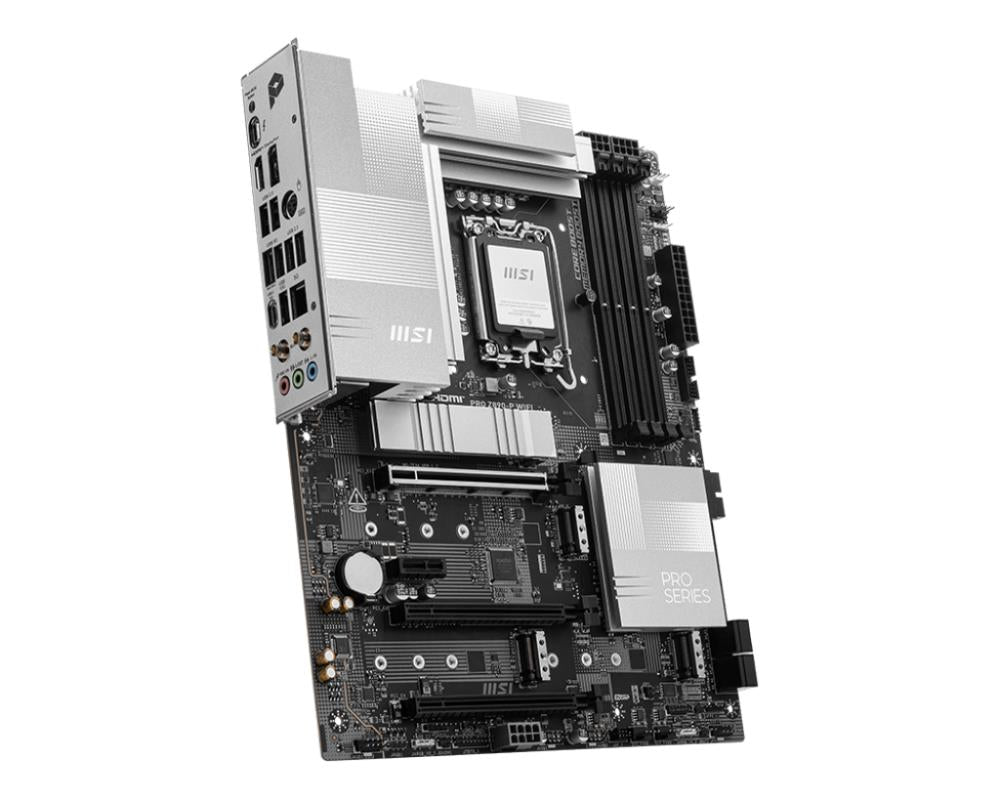 Mainboard MSI Intel Z890 LGA1851 ATX Memory DDR5 Memory slots 4 1xPCI-Express 4.0 1x 2xPCI-Express 4.0 4x 1xPCI-Express 5.0 16x 4xM.2 1xHDMI 1xDisplayPort 4xUSB 2.0 3xUSB 3.2 1xUSB-C 1xUSB-C w/Thunderbolt 1xPS/2 1xRJ45 3xAudio port PROZ890-PWIFI