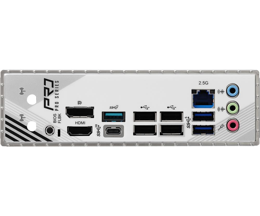 Mainboard ASROCK AMD B850 SAM5 Micro-ATX Memory DDR5 Memory slots 4 1xPCI-Express 4.0 4x 1xPCI-Express 5.0 16x 1xM.2 1xHDMI 1xDisplayPort 1xAudio-In 1xAudio-Out 1xMicrophone 4xUSB 2.0 3xUSB 3.2 1xUSB-C 1xRJ45 B850MPRORS