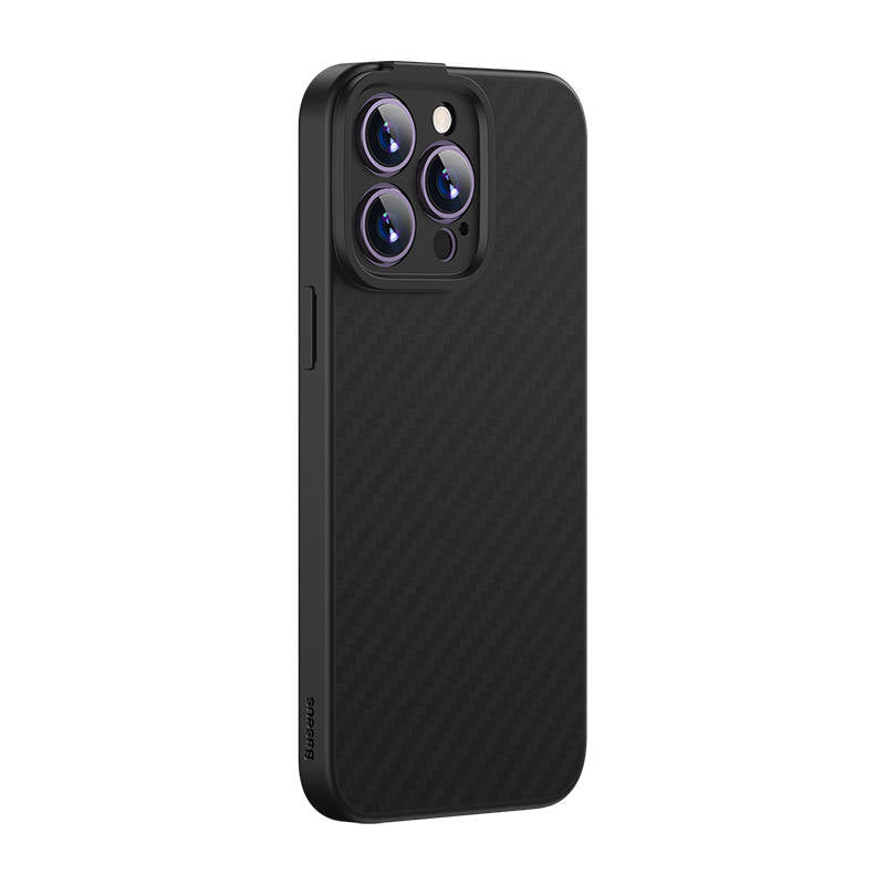 Magnetic Case Baseus Synthetic Fiber Series for iPhone 14 Pro (black)+ tempered glass + cleaning kit - Image 4