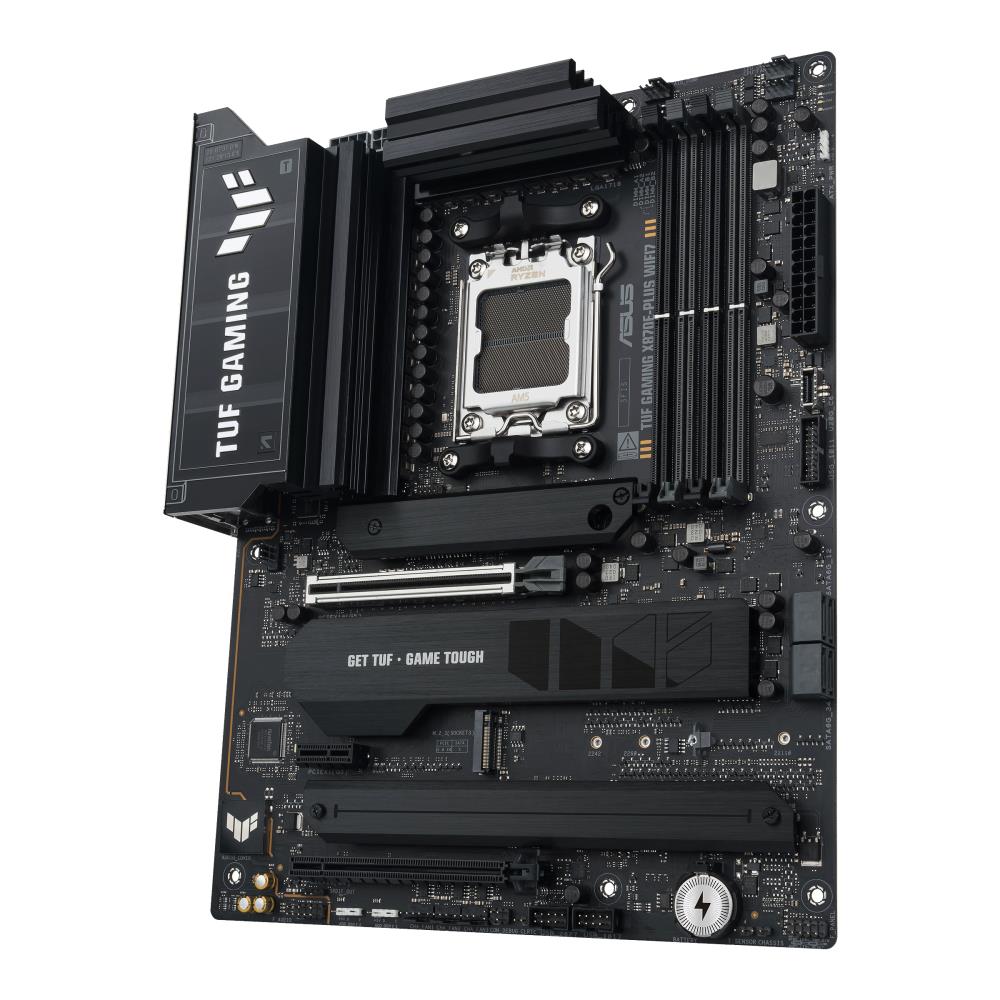 Mainboard ASUS AMD X870E SAM5 ATX Memory DDR5 Memory slots 4 1xPCI-Express 3.0 1x 1xPCI-Express 4.0 16x 1xPCI-Express 5.0 16x 4xM.2 1xHDMI 4xUSB 2.0 7xUSB 3.2 2xUSB-C 1xRJ45 3xAudio port TUFGAMX870E-PLUSWIFI7