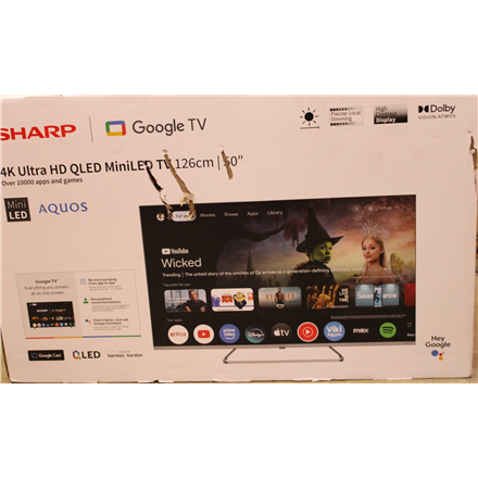 SALE OUT. Sharp 50JP7265E 50" (126cm) 4K Ultra HD QLED MiniLED Google TV | SALE OUT. Sharp 4K QLED MiniLED TV | 50JP7265