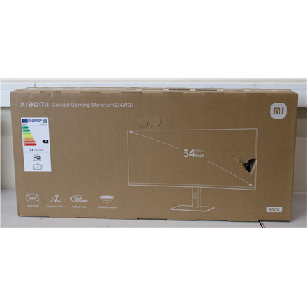 SALE OUT. Xiaomi | G34WQi | 34 " | WQHD | 21:9 | 180 Hz | 1 ms | 3440 x 1440 pixels | 350 cd/m² | HDMI ports quantity 2 