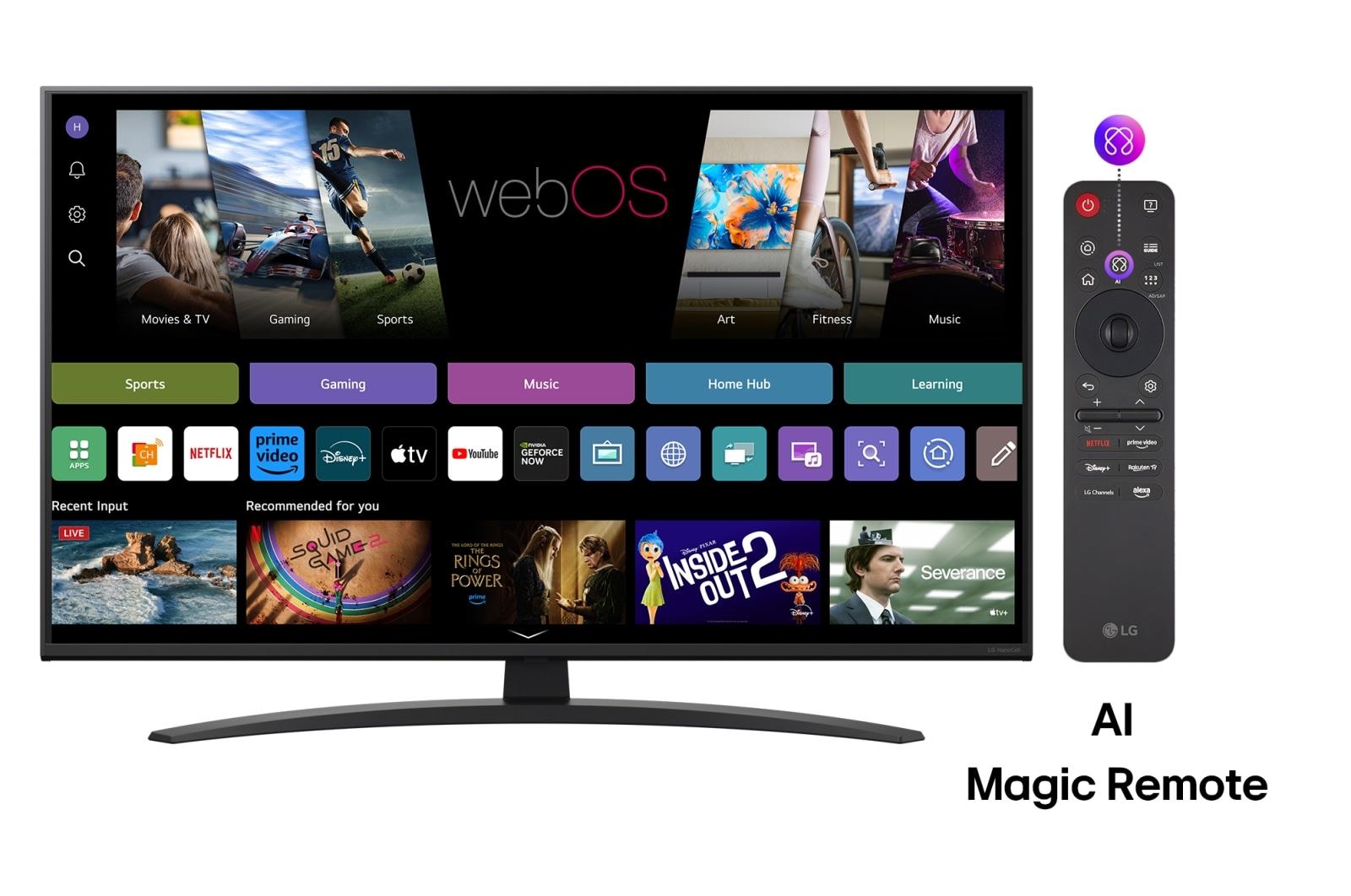 TV Set LG 43" 4K/Smart 3840x2160 Wireless LAN Bluetooth webOS Black 43NANO81A3A