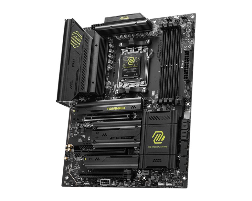 Mainboard MSI AMD X870 SAM5 ATX Memory DDR5 Memory slots 4 1xPCI-Express 1x 3xPCI-Express 16x 4xM.2 1xHDMI 1xAudio-In 1xAudio-Out 4xUSB 2.0 4xUSB 3.2 3xUSB-C 1xRJ45 MAGX870TOMAHAWKWIFI