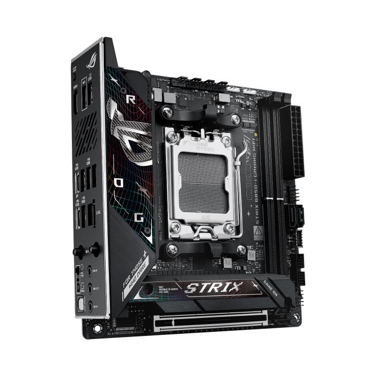 Mainboard ASUS AMD B850 SAM5 Mini-ITX Memory DDR5 Memory slots 2 1xPCI-Express 4.0 16x 1xPCI-Express 5.0 16x 2xM.2 1xHDMI 1xAudio-In 1xAudio-Out 1xMicrophone 2xUSB 2.0 5xUSB 3.2 1xUSB-C 1xOptical S/PDIF 1xRJ45 STRIXB850-IGAMINGWIFI